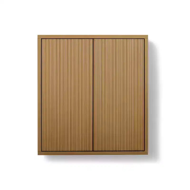 Teamson Home Tremolo Mobiletto da Parete a 2 Ante Moderno Bohemien con Legno Massello e Frontali Scanalati Contemporanei