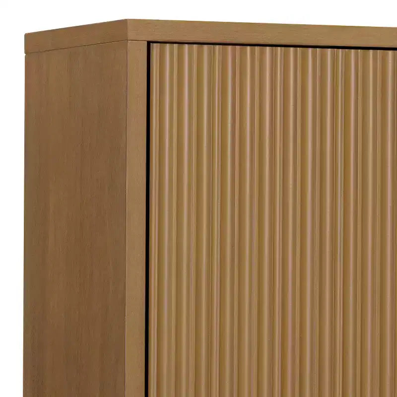 Teamson Home Tremolo Mobiletto da Parete a 2 Ante Moderno Bohemien con Legno Massello e Frontali Scanalati Contemporanei