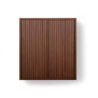 Teamson Home Tremolo Mobiletto da Parete a 2 Ante Moderno Bohemien con Legno Massello e Frontali Scanalati Contemporanei