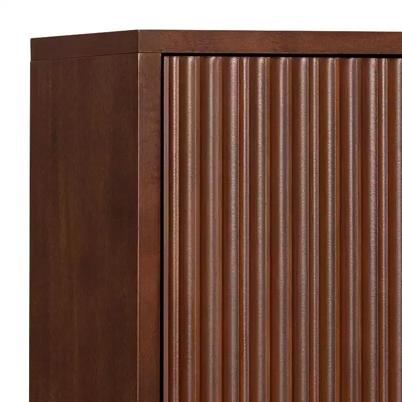 Teamson Home Tremolo Mobiletto da Parete a 2 Ante Moderno Bohemien con Legno Massello e Frontali Scanalati Contemporanei