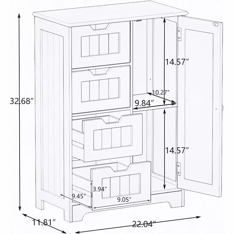 Cassettiera a 5 cassetti per camera da letto - Finitura laccata North Carolina, Imballaggio in schiuma, Adatta per soggiorno o corridoio
