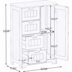 Cassettiera a 5 cassetti per camera da letto - Finitura laccata North Carolina, Imballaggio in schiuma, Adatta per soggiorno o corridoio