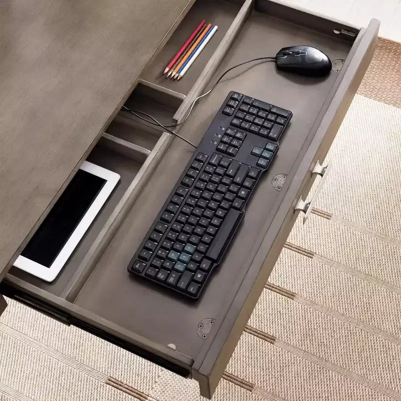 HomeStock Scrivanie da scrittura in legno colore nero da 28 pollici di altezza senza contenitori