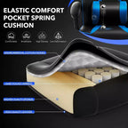 Sedia da ufficio taglie forti, sedia da gaming in pelle con schienale alto e poggiapiedi, sedia da computer ergonomica con supporto lombare e poggiatesta, base girevole a 360°