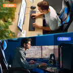 Sedia da ufficio taglie forti, sedia da gaming in pelle con schienale alto e poggiapiedi, sedia da computer ergonomica con supporto lombare e poggiatesta, base girevole a 360°