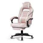 Sedia da ufficio taglie forti, sedia da gaming in pelle con schienale alto e poggiapiedi, sedia da computer ergonomica con supporto lombare e poggiatesta, base girevole a 360°