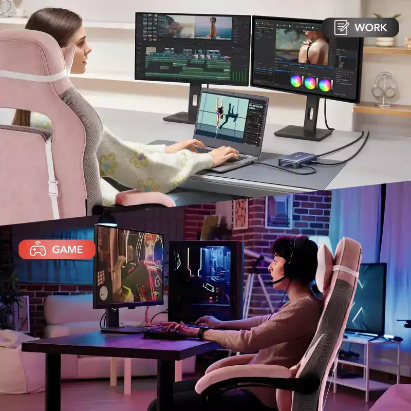 Sedia da ufficio taglie forti, sedia da gaming in pelle con schienale alto e poggiapiedi, sedia da computer ergonomica con supporto lombare e poggiatesta, base girevole a 360°