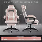 Sedia da ufficio taglie forti, sedia da gaming in pelle con schienale alto e poggiapiedi, sedia da computer ergonomica con supporto lombare e poggiatesta, base girevole a 360°