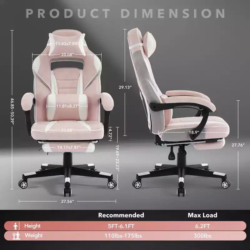 Sedia da ufficio taglie forti, sedia da gaming in pelle con schienale alto e poggiapiedi, sedia da computer ergonomica con supporto lombare e poggiatesta, base girevole a 360°
