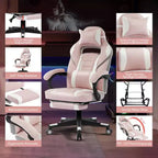 Sedia da ufficio taglie forti, sedia da gaming in pelle con schienale alto e poggiapiedi, sedia da computer ergonomica con supporto lombare e poggiatesta, base girevole a 360°
