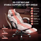 Sedia da ufficio taglie forti, sedia da gaming in pelle con schienale alto e poggiapiedi, sedia da computer ergonomica con supporto lombare e poggiatesta, base girevole a 360°