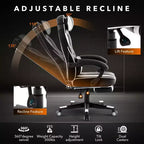 Sedia da ufficio taglie forti, sedia da gaming in pelle con schienale alto e poggiapiedi, sedia da computer ergonomica con supporto lombare e poggiatesta, base girevole a 360°