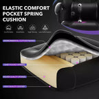 Sedia da ufficio taglie forti, sedia da gaming in pelle con schienale alto e poggiapiedi, sedia da computer ergonomica con supporto lombare e poggiatesta, base girevole a 360°