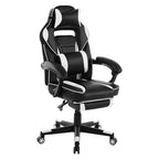 Sedia da ufficio taglie forti, sedia da gaming in pelle con schienale alto e poggiapiedi, sedia da computer ergonomica con supporto lombare e poggiatesta, base girevole a 360°