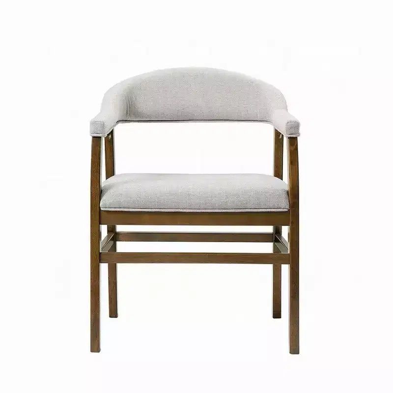 Set di 2 sedie da pranzo Royal Hampton, tessuto grigio, legno noce scuro
