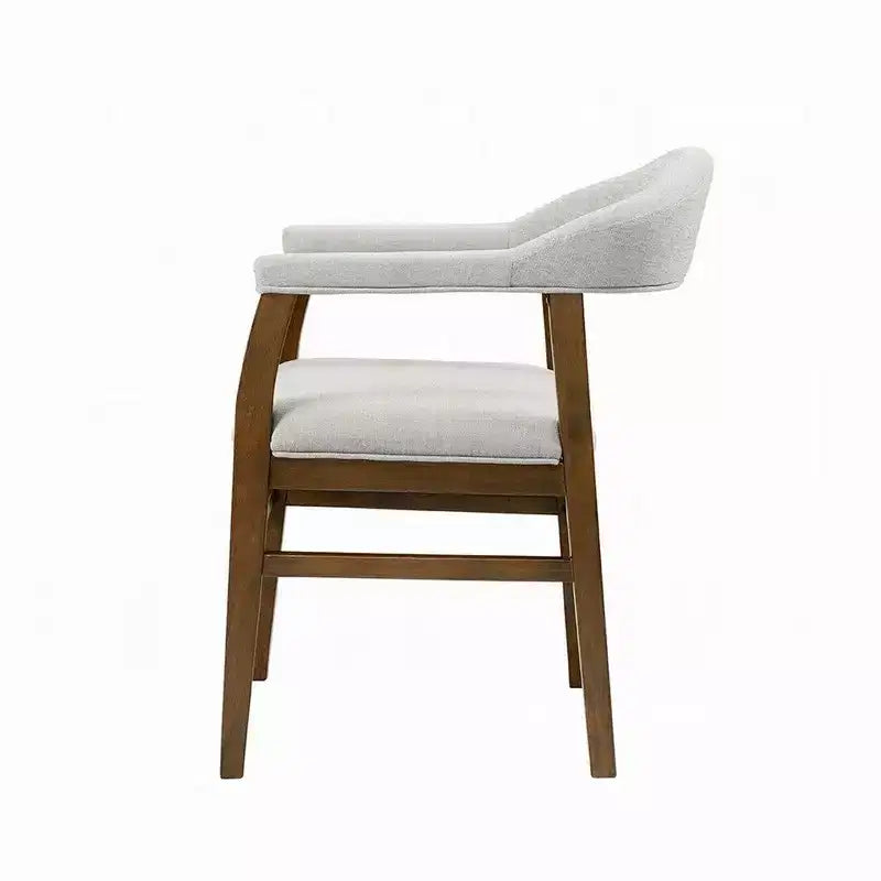 Set di 2 sedie da pranzo Royal Hampton, tessuto grigio, legno noce scuro