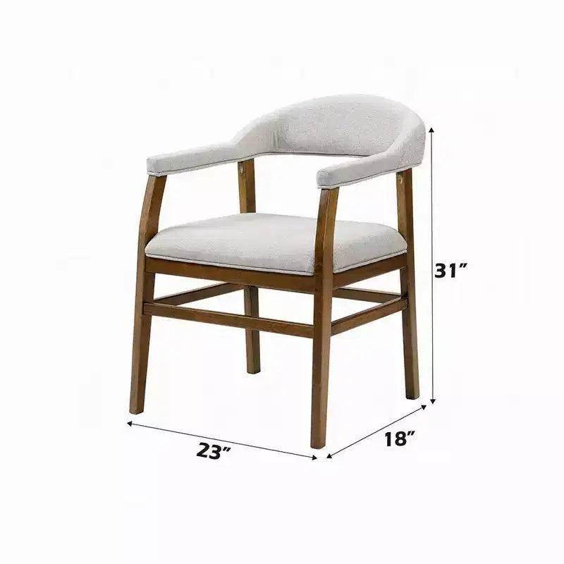 Set di 2 sedie da pranzo Royal Hampton, tessuto grigio, legno noce scuro