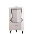 Homy Casa Mobile Bar Angolare Moderno con Ripiani e Cassetti, per Sala da Pranzo o Soggiorno, Bianco