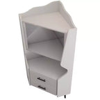 Homy Casa Mobile Bar Angolare Moderno con Ripiani e Cassetti, per Sala da Pranzo o Soggiorno, Bianco