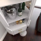 Homy Casa Mobile Bar Angolare Moderno con Ripiani e Cassetti, per Sala da Pranzo o Soggiorno, Bianco