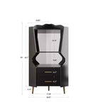 Homy Casa Mobile Bar Angolare Moderno con Ripiani e Cassetti, per Sala da Pranzo o Soggiorno, Nero