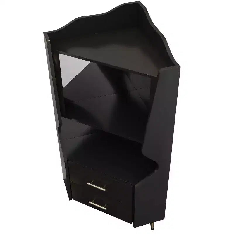 Homy Casa Mobile Bar Angolare Moderno con Ripiani e Cassetti, per Sala da Pranzo o Soggiorno, Nero