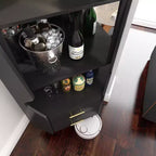 Homy Casa Mobile Bar Angolare Moderno con Ripiani e Cassetti, per Sala da Pranzo o Soggiorno, Nero