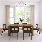 Plank+Beam 72 Set Tavolo da Pranzo Moderno in Legno Massello, + 6 Sedie Noce