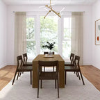 Plank+Beam 72 Set Tavolo da Pranzo Moderno in Legno Massello, + 6 Sedie Noce
