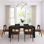 Plank+Beam 72 Set Tavolo da Pranzo Moderno in Legno Massello, + 6 Sedie Noce