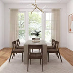 Plank+Beam 72 Set Tavolo da Pranzo Moderno in Legno Massello, + 6 Sedie Noce