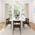 Plank+Beam 72 Set Tavolo da Pranzo Moderno in Legno Massello, + 6 Sedie Noce