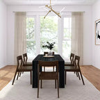 Plank+Beam 72 Set Tavolo da Pranzo Moderno in Legno Massello, + 6 Sedie Noce