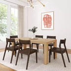 Plank+Beam 72 Set Tavolo da Pranzo Moderno in Legno Massello, + 6 Sedie Noce