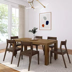 Plank+Beam 72 Set Tavolo da Pranzo Moderno in Legno Massello, + 6 Sedie Noce