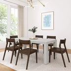 Plank+Beam 72 Set Tavolo da Pranzo Moderno in Legno Massello, + 6 Sedie Noce