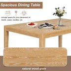Homy Casa Set da Pranzo 7 Pezzi in Legno con 6 Sedie Imbottite, Finitura Naturale