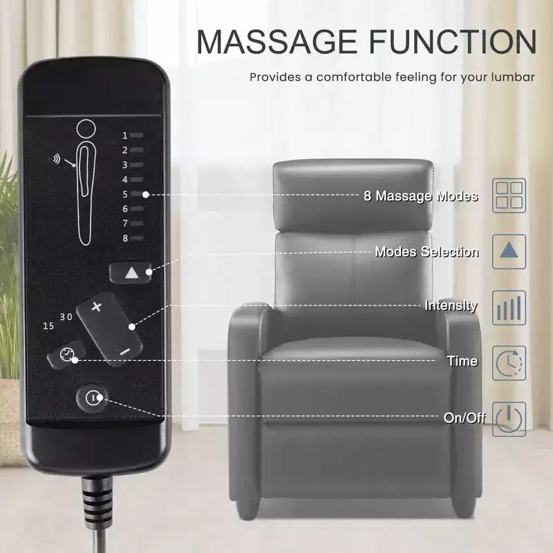 Poltrona reclinabile JIONJOY Push Back - Sedile da Home Theater per soggiorno con supporto lombare, reclinazione a 160°, cuscino imbottito