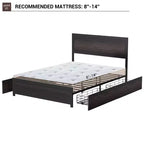 Struttura Letto Matrimoniale con 4 Cassetti Contenitore, Supporto a Doghe Metalliche, Nessuna Molla Necessaria, Design Silenzioso