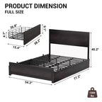 Struttura Letto Matrimoniale con 4 Cassetti Contenitore, Supporto a Doghe Metalliche, Nessuna Molla Necessaria, Design Silenzioso