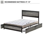 Struttura Letto Matrimoniale con 4 Cassetti Contenitore, Supporto a Doghe Metalliche, Nessuna Molla Necessaria, Design Silenzioso