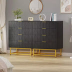 Mobile TV, Comodino, Tavolino, Contenitore organizer con maniglie in metallo, Cassettiera a 4 cassetti, Mobiletto contenitore piccolo per camera da letto, soggiorno