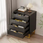 Mobile TV, Comodino, Tavolino, Contenitore organizer con maniglie in metallo, Cassettiera a 4 cassetti, Mobiletto contenitore piccolo per camera da letto, soggiorno