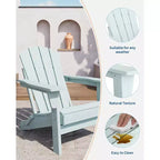 COZONY Sedia Adirondack da Esterno, HDPE Resistente con Capacità di 172 kg, Resistente alle Intemperie, Nessun Montaggio Richiesto, Pieghevole per Patio, Prato, Giardino