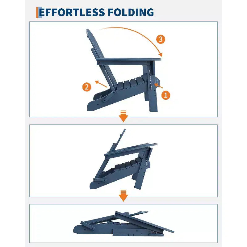 COZONY Sedia Adirondack da Esterno, HDPE Resistente con Capacità di 172 kg, Resistente alle Intemperie, Nessun Montaggio Richiesto, Pieghevole per Patio, Prato, Giardino
