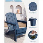 COZONY Sedia Adirondack da Esterno, HDPE Resistente con Capacità di 172 kg, Resistente alle Intemperie, Nessun Montaggio Richiesto, Pieghevole per Patio, Prato, Giardino