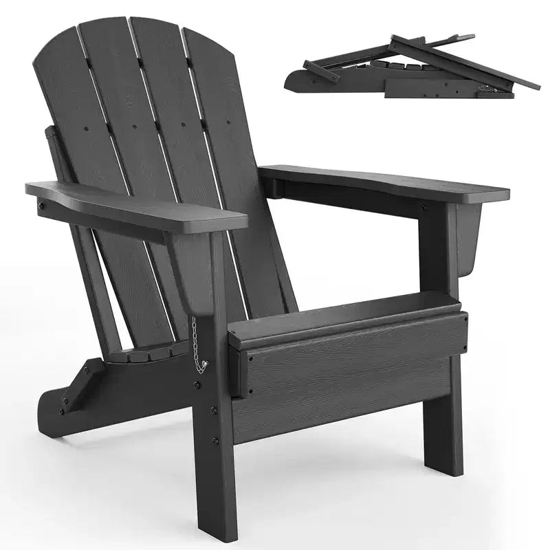 COZONY Sedia Adirondack da Esterno, HDPE Resistente con Capacità di 172 kg, Resistente alle Intemperie, Nessun Montaggio Richiesto, Pieghevole per Patio, Prato, Giardino