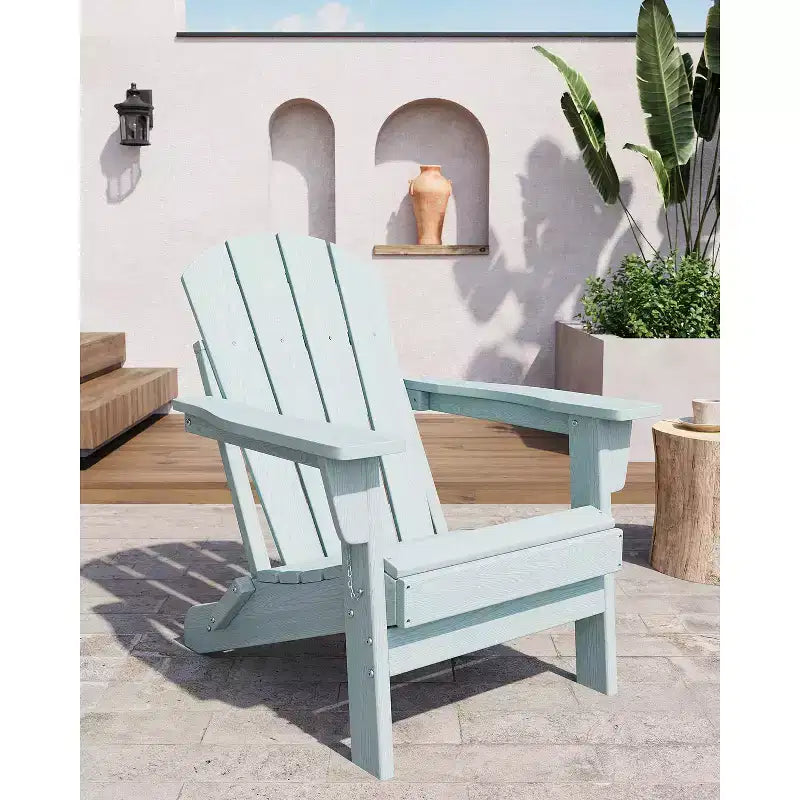 COZONY Sedia Adirondack da Esterno, HDPE Resistente con Capacità di 172 kg, Resistente alle Intemperie, Nessun Montaggio Richiesto, Pieghevole per Patio, Prato, Giardino