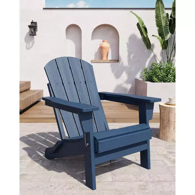 COZONY Sedia Adirondack da Esterno, HDPE Resistente con Capacità di 172 kg, Resistente alle Intemperie, Nessun Montaggio Richiesto, Pieghevole per Patio, Prato, Giardino