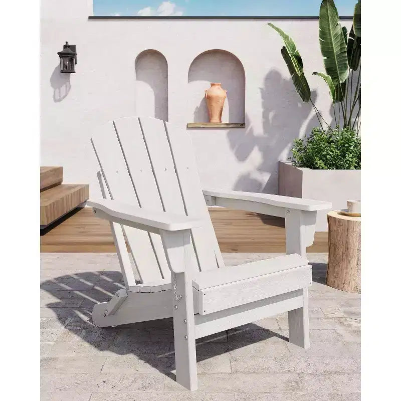 COZONY Sedia Adirondack da Esterno, HDPE Resistente con Capacità di 172 kg, Resistente alle Intemperie, Nessun Montaggio Richiesto, Pieghevole per Patio, Prato, Giardino